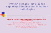 Protein kinases : Role in cell signaling & implication in human pathologies Jayanti Tokas 1, Rubina Begum 1, Shalini Jain 2 and Hariom Yadav 2 1 Department.