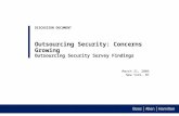 March 21, 2006 New York, NY DISCUSSION DOCUMENT Outsourcing Security: Concerns Growing Outsourcing Security Survey Findings.