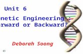 Unit 6 Genetic Engineering : Forward or Backward? Deborah Soong