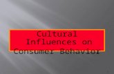 Cultural Influences on Consumer Behavior 1. Culture Culture is the Accumulation of Shared Meanings, Rituals, Norms, and Traditions Among the Members of.