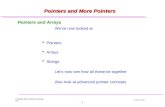 Copyright 2001 Oxford Consulting, Ltd1 January 2001 - 1 - Pointers and More Pointers Pointers and Arrays We’ve now looked at  Pointers  Arrays  Strings.