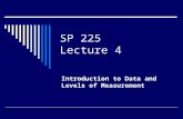 SP 225 Lecture 4 Introduction to Data and Levels of Measurement.