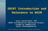 SBIRT Introduction and Relevance to DGIM Jason Satterfield, PhD SBIRT Collaborative Education Project Funded by SAMHSA/CSAT Grant 1U79TI020295-01.