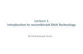 Lecture 1 Introduction to recombinant DNA Technology Dr Muhammad Imran.