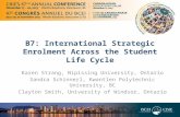 B7: International Strategic Enrolment Across the Student Life Cycle Karen Strang, Nipissing University, Ontario Sandra Schinnerl, Kwantlen Polytechnic.