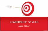 LEADERSHIP STYLES Amir Akbar. LEADERSHIP CONTINUUM Classical Leadership Style Leadership behavior can be classified in terms of how much involvement leaders.