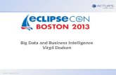 1 Actuate Corporation © 2012 Big Data and Business Intelligence Virgil Dodson.