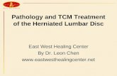 Pathology and TCM Treatment of the Herniated Lumbar Disc East West Healing Center By Dr. Leon Chen .