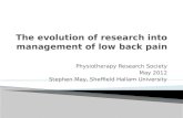 Physiotherapy Research Society May 2012 Stephen May, Sheffield Hallam University.