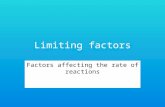 Limiting factors Factors affecting the rate of reactions.