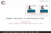 BENCHMARKING (BENCHEIT) How high do jump ? no BM “Higher education IT benchmarking 2013” Teemu Seesto FUCIO, Network of Finnish Universities’ CIOs 4.12.2013BencheIT.