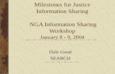 Milestones for Justice Information Sharing NGA Information Sharing Workshop January 8 - 9, 2004 Dale Good SEARCH.