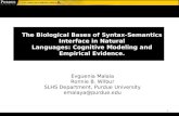 The Biological Bases of Syntax-Semantics Interface in Natural Languages: Cognitive Modeling and Empirical Evidence. Evguenia Malaia Ronnie B. Wilbur SLHS.