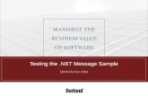 Testing the.NET Message Sample SilkPerformer 2009.