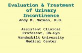 Evaluation & Treatment of Urinary Incontinence Andy M. Norman, M.D. Assistant Clinical Professor, Ob-Gyn Vanderbilt University Medical Center.