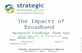 © Strategic Networks Group, Inc. 2012 The Impacts of Broadband Research Findings from the Broadband Economists Michael Curri Doug Adams President Head.