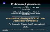 Endelman & Associates PLLC Accessibility Consulting  ADA – FHA Compliance William E. Endelman, AIA - Principal Presented By – Michael Schneider, Senior.
