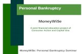 MoneyWi$e: Personal Bankruptcy Seminar Personal Bankruptcy MoneyWi$e A joint financial education project of Consumer Action and Capital One.