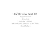 CV Review Test #2 Hypertension Diuretics Valvular Disease Inflammatory Diseases of the Heart Heart Failure.