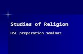 Studies of Religion HSC preparation seminar. Session 1 Extended Response.