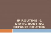 IP ROUTING -1 STATIC ROUTING DEFAULT ROUTING.  A routing protocol is used by routers to dynamically find all the networks in the internetwork and to.
