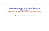 Accounting for the Nonfinancial Manager Chapter 2: The Accounting Equation.