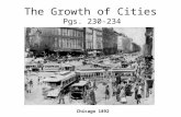 The Growth of Cities Pgs. 230-234 Chicago 1892. City Growth By 1900 American cities were growing at a rapid rate. –Millions of immigrants –Millions moving.