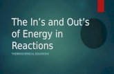 The In’s and Out’s of Energy in Reactions THERMOCHEMICAL EQUATIONS.