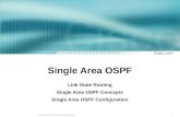 1 © 2003 Cisco Systems, Inc. All rights reserved. Single Area OSPF Link State Routing Single Area OSPF Concepts Single Area OSPF Configuration.