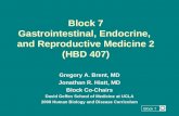 Block 7 Block 7 Gastrointestinal, Endocrine, and Reproductive Medicine 2 (HBD 407) Gregory A. Brent, MD Jonathan R. Hiatt, MD Block Co-Chairs David Geffen.