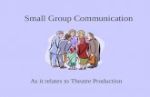 Small Group Communication As it relates to Theatre Production.