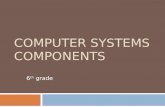 COMPUTER SYSTEMS COMPONENTS 6 th grade. BCSI-1: Students will identify computer system components.  a) Identify and define the key functional components.