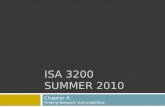 ISA 3200 SUMMER 2010 Chapter 4: Finding Network Vulnerabilities.