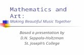 Mathematics and Art: Making Beautiful Music Together Based a presentation by D.N. Seppala-Holtzman St. Joseph’s College.