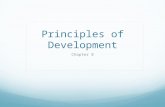 Principles of Development Chapter 8. Key Events in Development Development describes the changes in an organism from its earliest beginnings through maturity.
