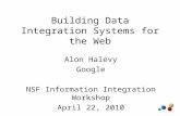 Building Data Integration Systems for the Web Alon Halevy Google NSF Information Integration Workshop April 22, 2010.