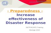 UNITED NATIONS OFFICE FOR THE COORDINATION OF HUMANITARIAN AFFAIRS (OCHA) - Preparedness - Increase effectiveness of Disaster Response NATF/ACAPS Training.