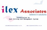 Sales@ilexassociates.co.in  Presentation on Spot Billing and Management System.