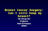 Breast Cancer Surgery: Can I still keep my breast? Yip Cheng Har Professor Dept of Surgery UMMC.