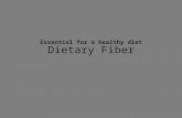 Dietary Fiber Essential for a healthy diet Carbohydrate come in two forms what are they? Learning Goal: Students will demonstrate how to add dietary.
