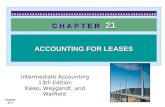 Chapter 21-1 C H A P T E R 21 ACCOUNTING FOR LEASES Intermediate Accounting 13th Edition Kieso, Weygandt, and Warfield.