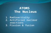 ATOMS The Nucleus 1.Radioactivity 2.Artificial nuclear reactions 3.Fission & fusion.