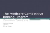 The Medicare Competitive Bidding Program Outcomes and Improvements Shivaani Prakash 11.17.10 Market Design.