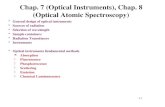 4-1 Chap. 7 (Optical Instruments), Chap. 8 (Optical Atomic Spectroscopy) General design of optical instruments Sources of radiation Selection of wavelength
