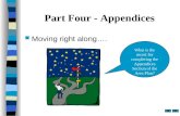 Part Four - Appendices Moving right along…. What is the secret for completing the Appendices Section of the Area Plan?