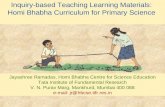 Inquiry-based Teaching Learning Materials: Homi Bhabha Curriculum for Primary Science Jayashree Ramadas, Homi Bhabha Centre for Science Education Tata.
