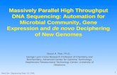 Next Gen. Sequencing Sept. 24, 2008 1 Massively Parallel High Throughput DNA Sequencing: Automation for Microbial Community, Gene Expression and de novo.