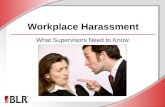 Workplace Harassment What Supervisors Need to Know.