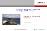 Hitachi Data Systems Confidential Hitachi Adaptable Modular Storage 2000 Family Pre-Sales Technical Training October 2008.