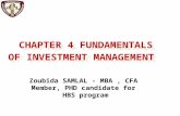 CHAPTER 4 FUNDAMENTALS OF INVESTMENT MANAGEMENT CHAPTER 4 FUNDAMENTALS OF INVESTMENT MANAGEMENT Zoubida SAMLAL - MBA, CFA Member, PHD candidate for HBS.